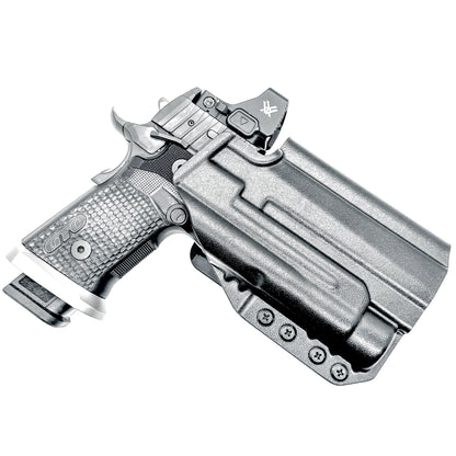 OWB holster for the Sig Sauer P211 GTO and Streamlight TLR-1 HL or TLR-1 HP for Outside Waistband carry. Optics-ready and adjustable retention.