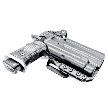 OWB holster for the Sig Sauer P211 GTO and Streamlight TLR-1 HL or TLR-1 HP for Outside Waistband carry. Optics-ready and adjustable retention.