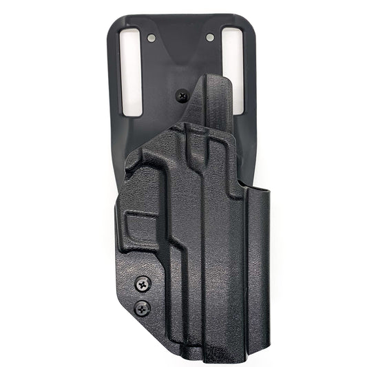 For the best Outside Waistband Duty and Competition Style Holster designed to fit the Sig Sauer P320-XTEN Comp 10MM shop Four Brothers Holsters.  Open Muzzle, Full Sweat Guard, Adjustable Retention. Profile cut for red dot sights and optics on the pistol. Made in the USA.  10 for the Win! P320-XTEN Comp