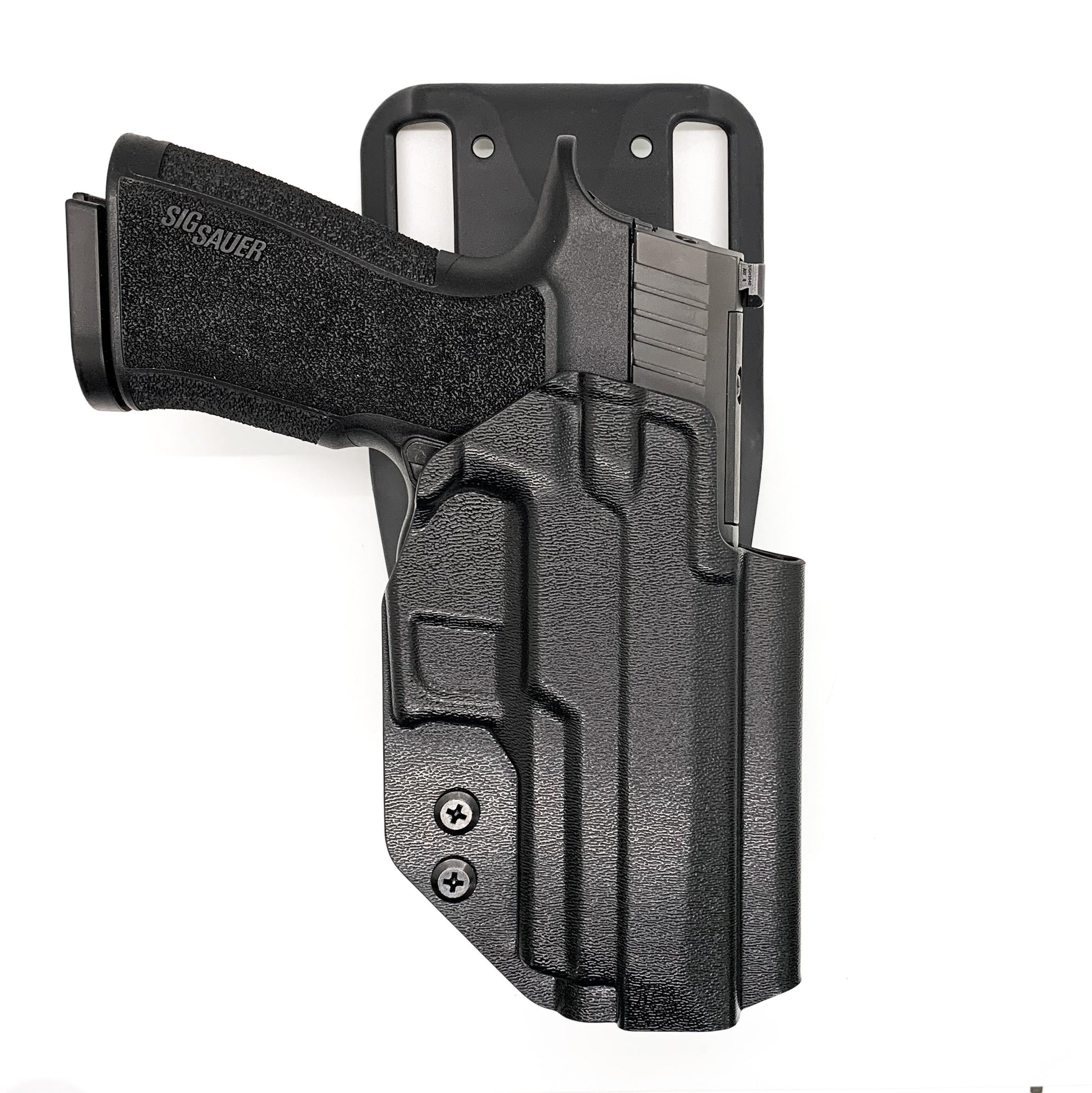 For the best Outside Waistband Sig Sauer P320-XTEN Comp 10MM Duty & Competition Style Kydex Holster, shop Four Brothers 4BROS Holsters.  Made in the USA.