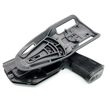 For the best Outside Waistband Sig Sauer P320-XTEN Comp 10MM Duty & Competition Style Kydex Holster, shop Four Brothers 4BROS Holsters.  Made in the USA.