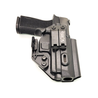 For the best Inside Waistband AIWB IWB Kydex holster designed to fit the Sig Sauer P320-XTEN COMP 10MM, shop Four Brothers Holsters. Full sweat guard, cleared for red dot sights & optics, adjustable retention, smooth surfaces, and designed to reduce printing Made in the USA P320 XTEN P 320 X TEN COMP X10 X 10