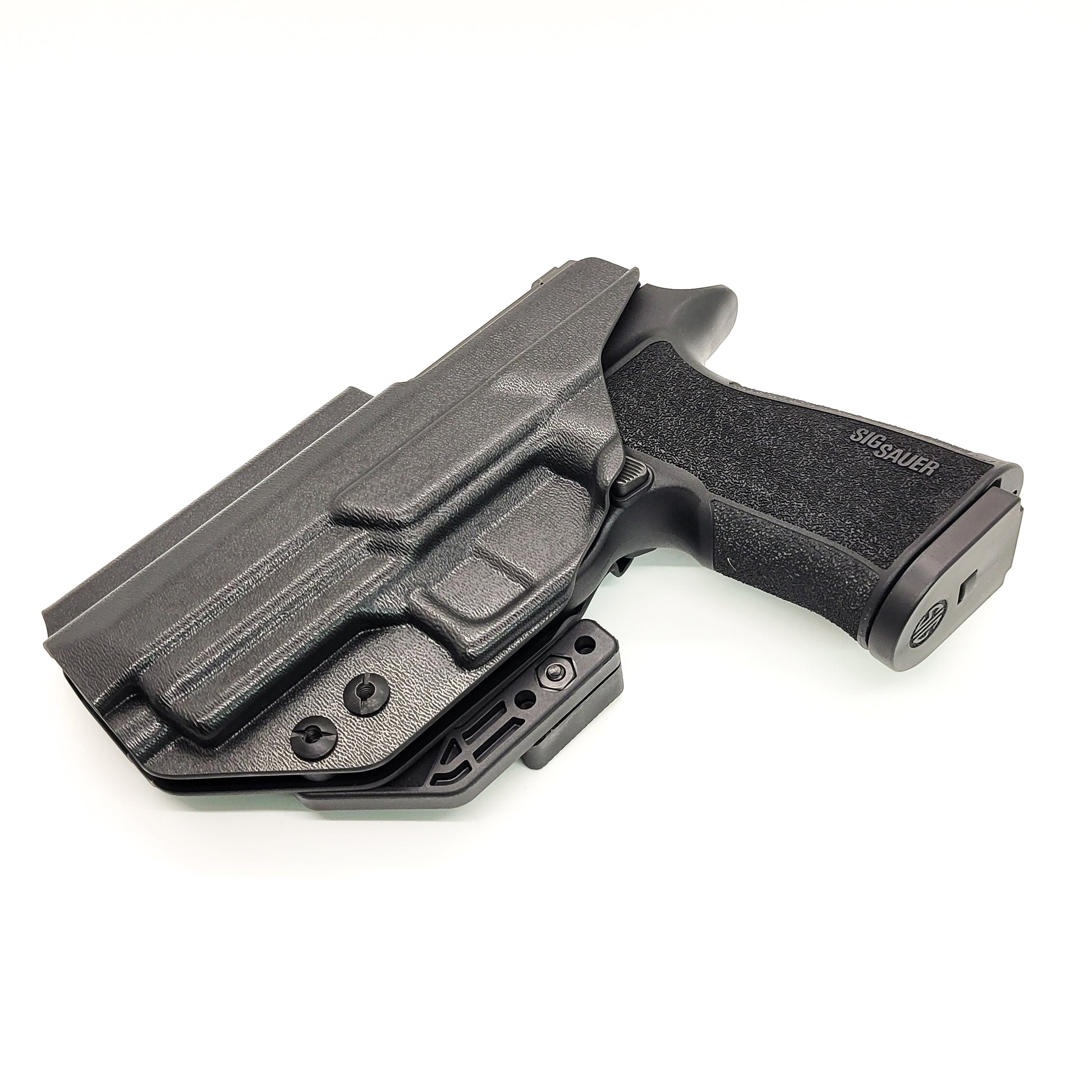 For the best Inside Waistband AIWB IWB Kydex holster designed to fit the Sig Sauer P320-XTEN COMP 10MM, shop Four Brothers Holsters. Full sweat guard, cleared for red dot sights & optics, adjustable retention, smooth surfaces, and designed to reduce printing Made in the USA P320 XTEN P 320 X TEN COMP X10 X 10