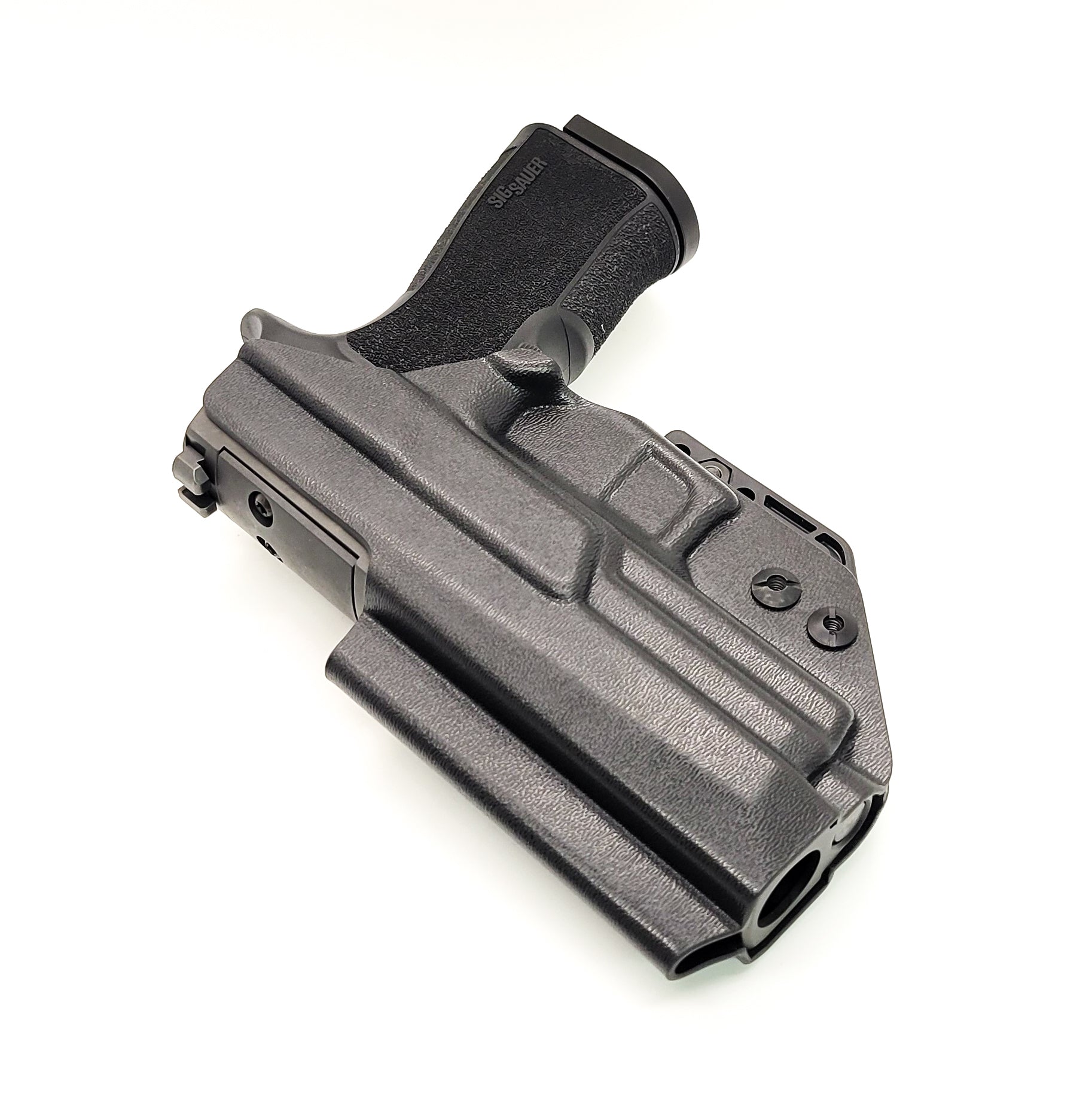 For the best Inside Waistband AIWB IWB Kydex holster designed to fit the Sig Sauer P320-XTEN COMP 10MM, shop Four Brothers Holsters. Full sweat guard, cleared for red dot sights & optics, adjustable retention, smooth surfaces, and designed to reduce printing Made in the USA P320 XTEN P 320 X TEN COMP X10 X 10