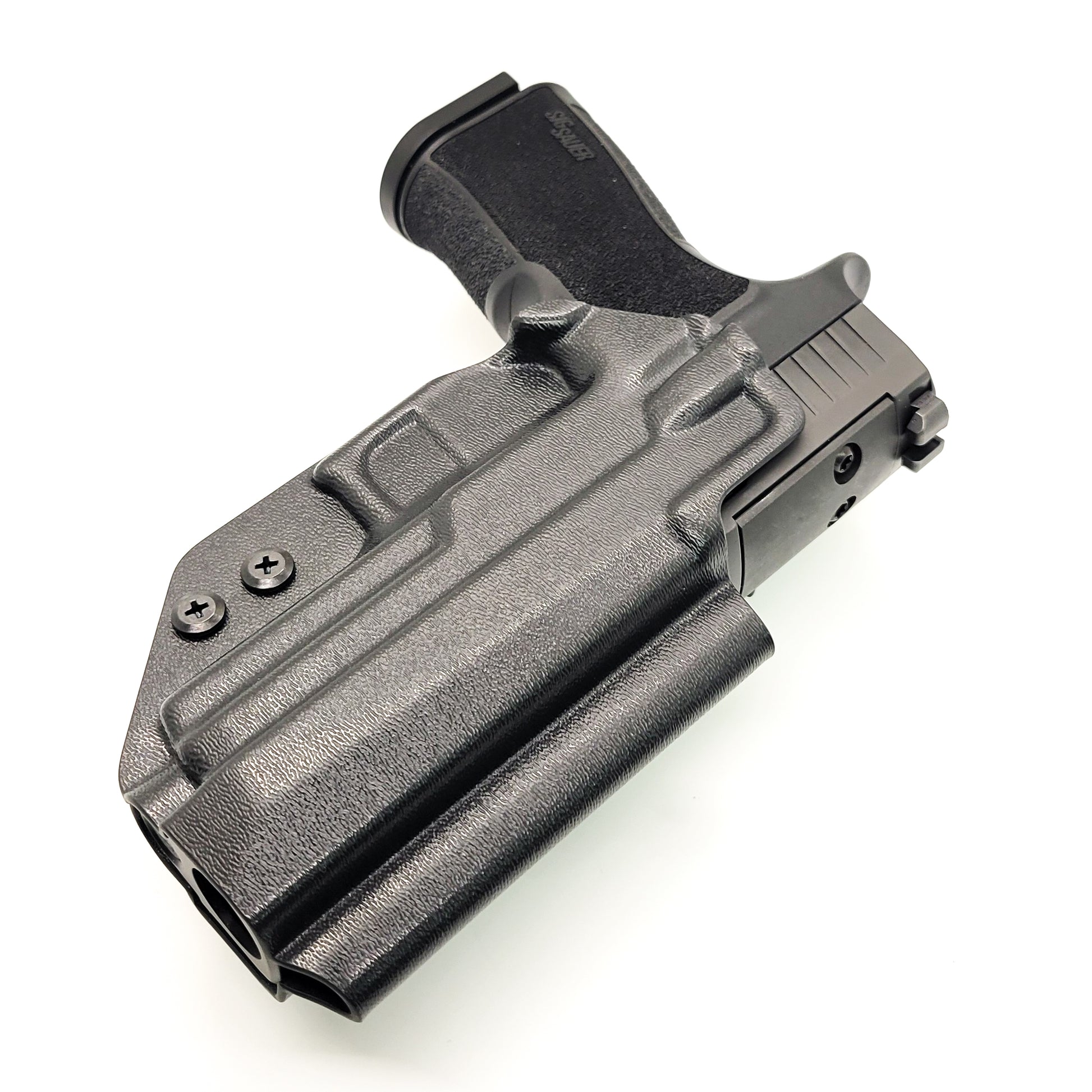 For the best Outside Waistband OWB Kydex holster designed to fit the Sig Sauer P320-XTEN COMP 10MM, shop Four Brothers Holsters. Full sweat guard, cleared for red dot sights & optics, adjustable retention, smooth surfaces, and designed to reduce printing Made in the USA P320 XTEN P 320 X TEN COMP X10 X 10 X10COMP