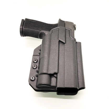 For the best Outside Waistband OWB Kydex Holster for the Sig Sauer P320-XTEN Comp with the Streamlight TLR-1 or TLR-1 HL shop Four Brothers 4BROS Holsters. 