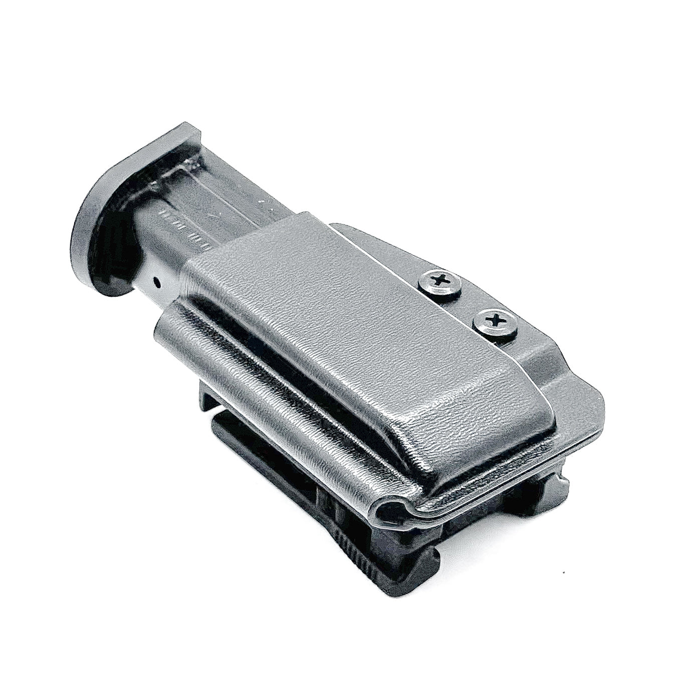 Bllack OWB Outside Waistband Kydex Magazine Carrier, Holster, or Pouch for the Sig Sauer P320-XTEN 10mm Magazine from Four Brothers 4BROS Holsters. 