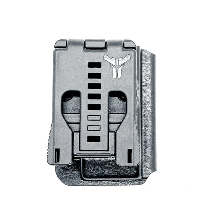 Bllack OWB Outside Waistband Kydex Magazine Carrier, Holster, or Pouch for the Sig Sauer P320-XTEN 10mm Magazine from Four Brothers 4BROS Holsters. 