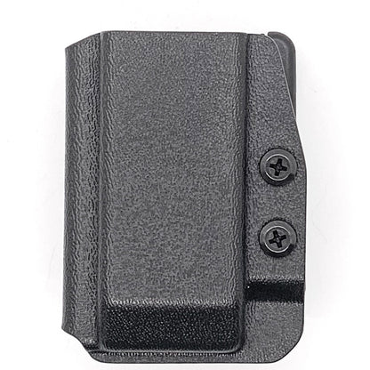 For the Best OWB Outside Waistband Kydex Magazine Pouch designed to fit the Sig Sauer P320-XTEN 10mm Magazine, shop Four Brothers Holsters. Suitable for belt widths of 1 1/2", 1 3/4". 2" & 2 1/2" Adjustable retention and cant outside waist carrier holster. Will allow bullets forward & bullets back orientation. X10 X Ten