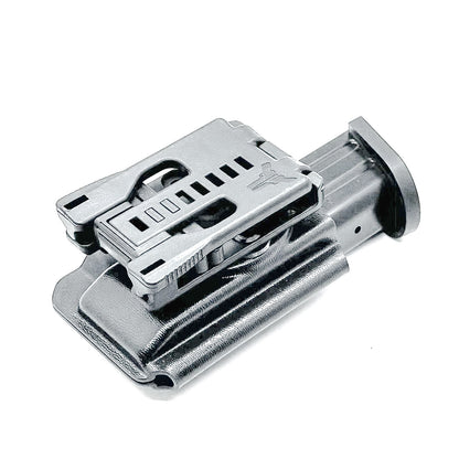 Bllack OWB Outside Waistband Kydex Magazine Carrier, Holster, or Pouch for the Sig Sauer P320-XTEN 10mm Magazine from Four Brothers 4BROS Holsters. 