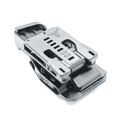 Bllack OWB Outside Waistband Kydex Magazine Carrier, Holster, or Pouch for the Sig Sauer P320-XTEN 10mm Magazine from Four Brothers 4BROS Holsters. 