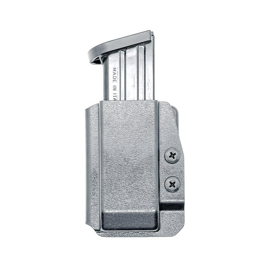 Bllack OWB Outside Waistband Kydex Magazine Carrier, Holster, or Pouch for the Sig Sauer P320-XTEN 10mm Magazine from Four Brothers 4BROS Holsters. 