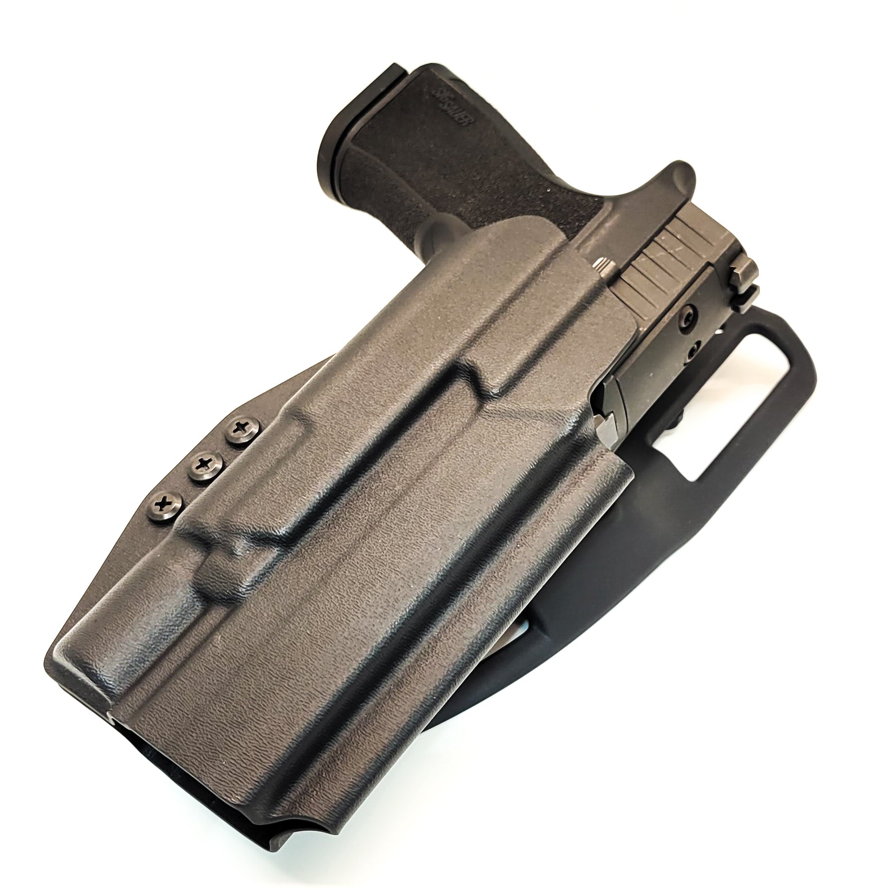 For the best OWB Sig Sauer 10MM P320-XTEN with the Surefire X-300U A or B & Align Tactical Thumb Rest Duty & Competition Holster, shop Four Brothers Holsters. 