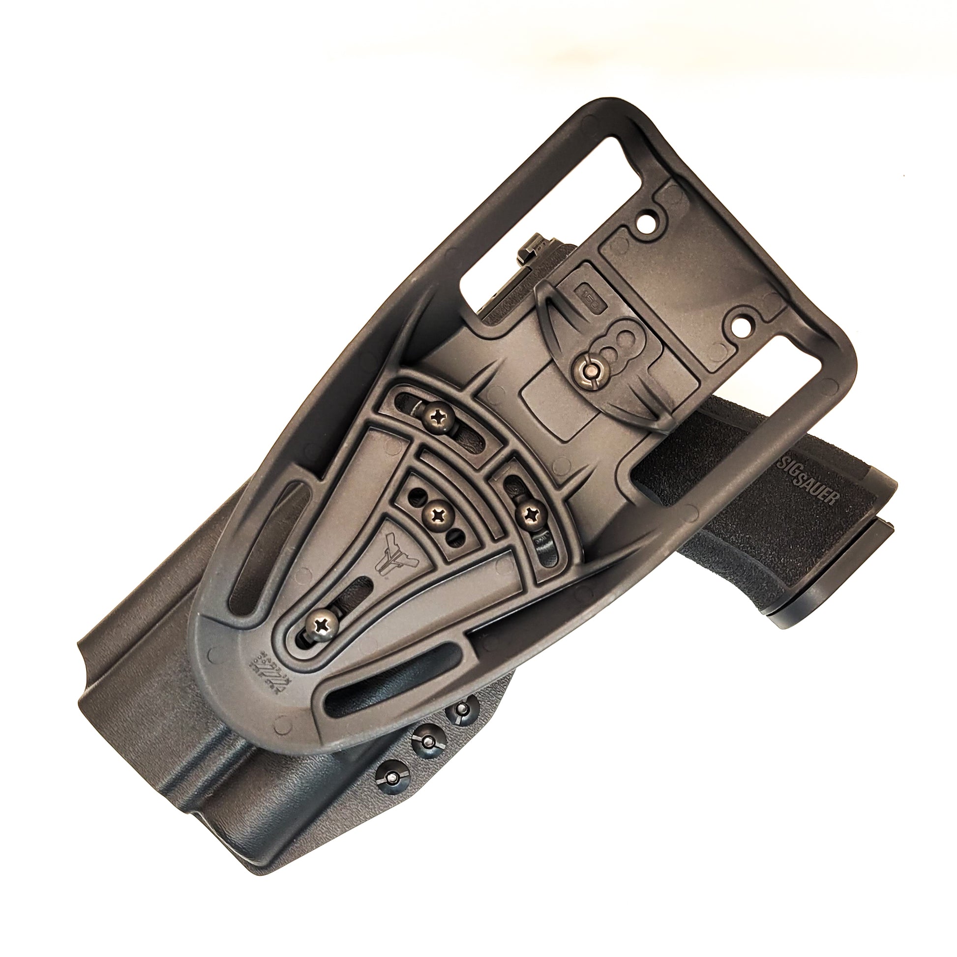 For the best OWB Sig Sauer 10MM P320-XTEN with the Surefire X-300U A or B & Align Tactical Thumb Rest Duty & Competition Holster, shop Four Brothers Holsters. 