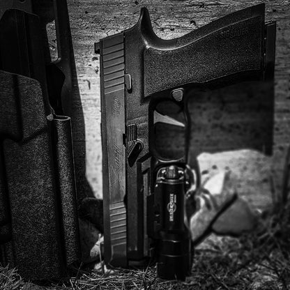 For the best OWB Sig Sauer 10MM P320-XTEN with the Surefire X-300U A or B & Align Tactical Thumb Rest Duty & Competition Holster, shop Four Brothers Holsters. 