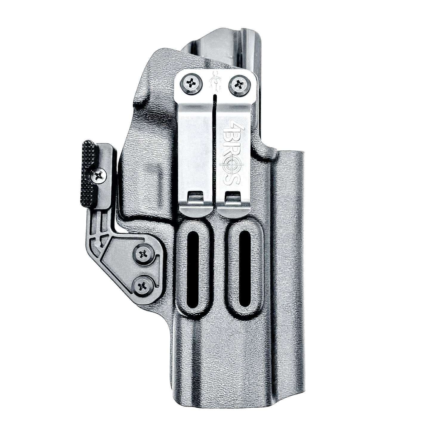 Inside Waistband Holster for the Sig Sauer P320 Full-Size, M17, M18, X-Five, X5, X-Carry & Align Tactical Thumb Rest shown in black with a DCC Monoblock clip and a modwing.