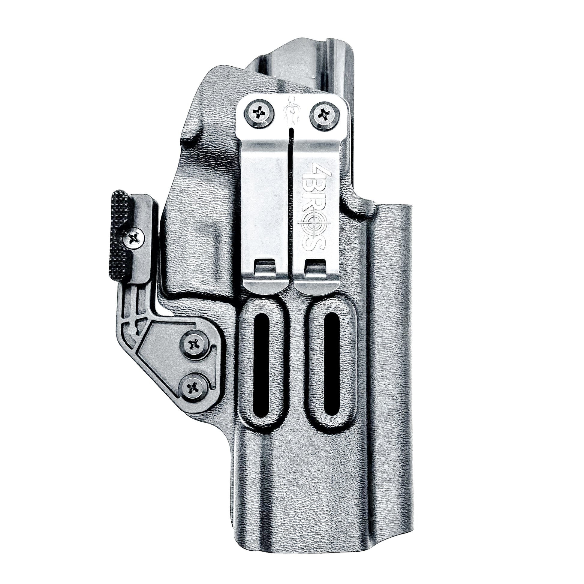 Inside Waistband Holster for the Sig Sauer P320 Full-Size, M17, M18, X-Five, X5, X-Carry & Align Tactical Thumb Rest shown in black with a DCC Monoblock clip and a modwing.