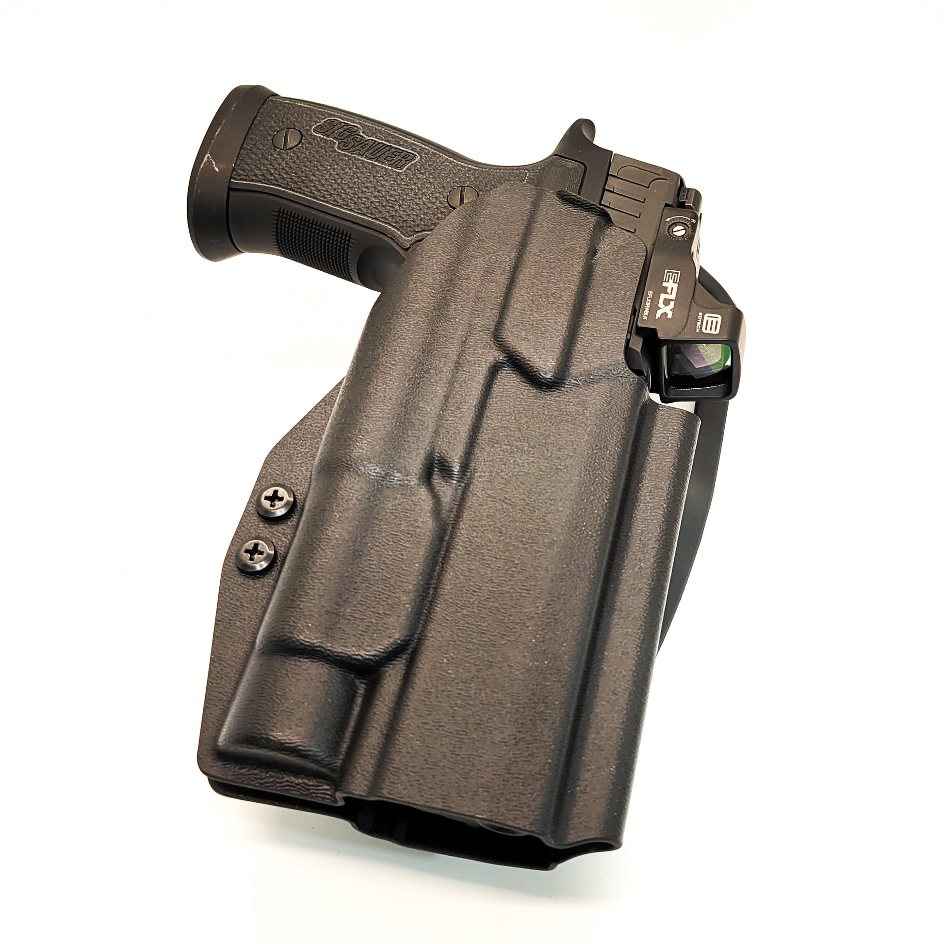 For the best, Outside Waistband OWB  Sig Sauer P320 AXG, TLR-1 & Align Tactical Thumb Rest Duty & Competition Style Kydex Holster, shop Four Brothers Holsters. 