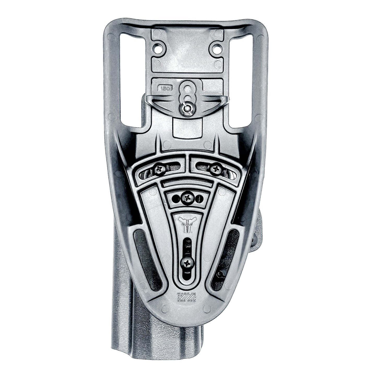 Outside Waistband Sig P320 & Align Tactical Thumb Rest Takedown Lever installed Duty & Competition Kydex Holster in black with a duty drop attachment.