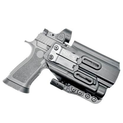 Holster for Sig Sauer P320 with Align Tactical Thumb Rest & TLR-1 HL-X in black with DCC Monoblock & Modwing from 4BROS Holsters