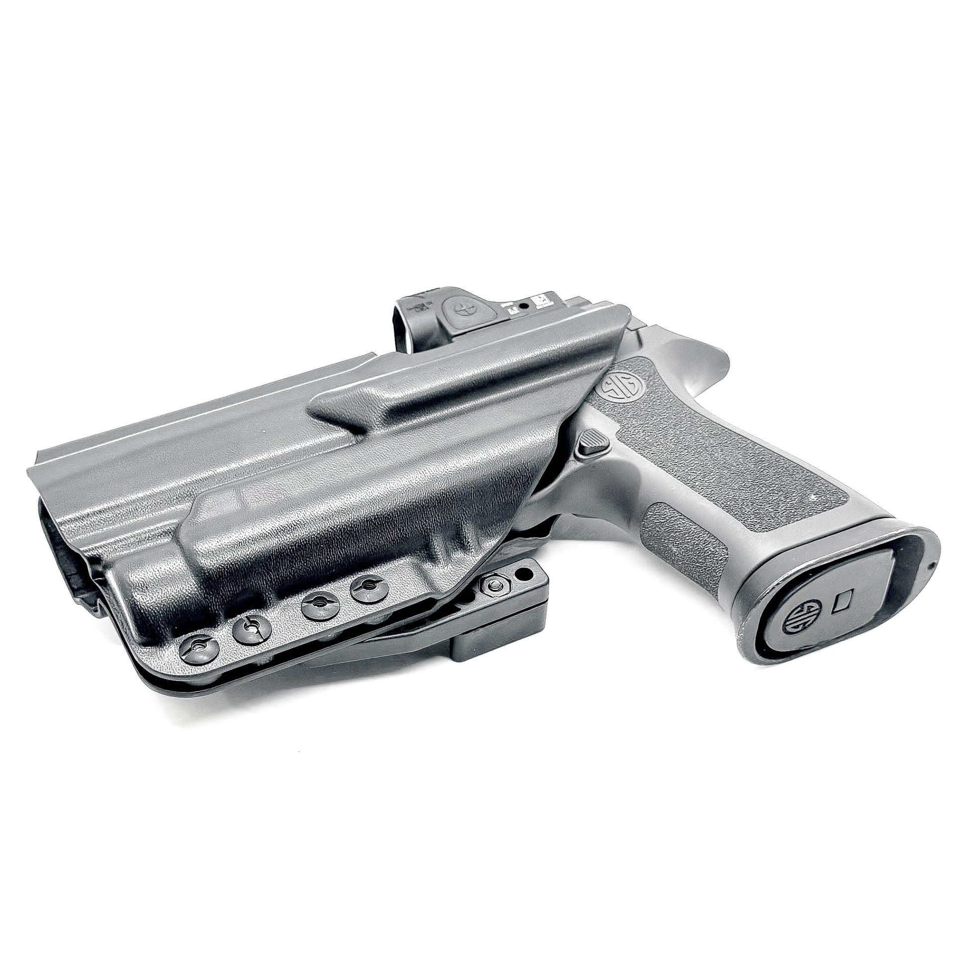 Holster for Sig Sauer P320 with Align Tactical Thumb Rest & TLR-1 HL-X in black with DCC Monoblock & Modwing from 4BROS Holsters