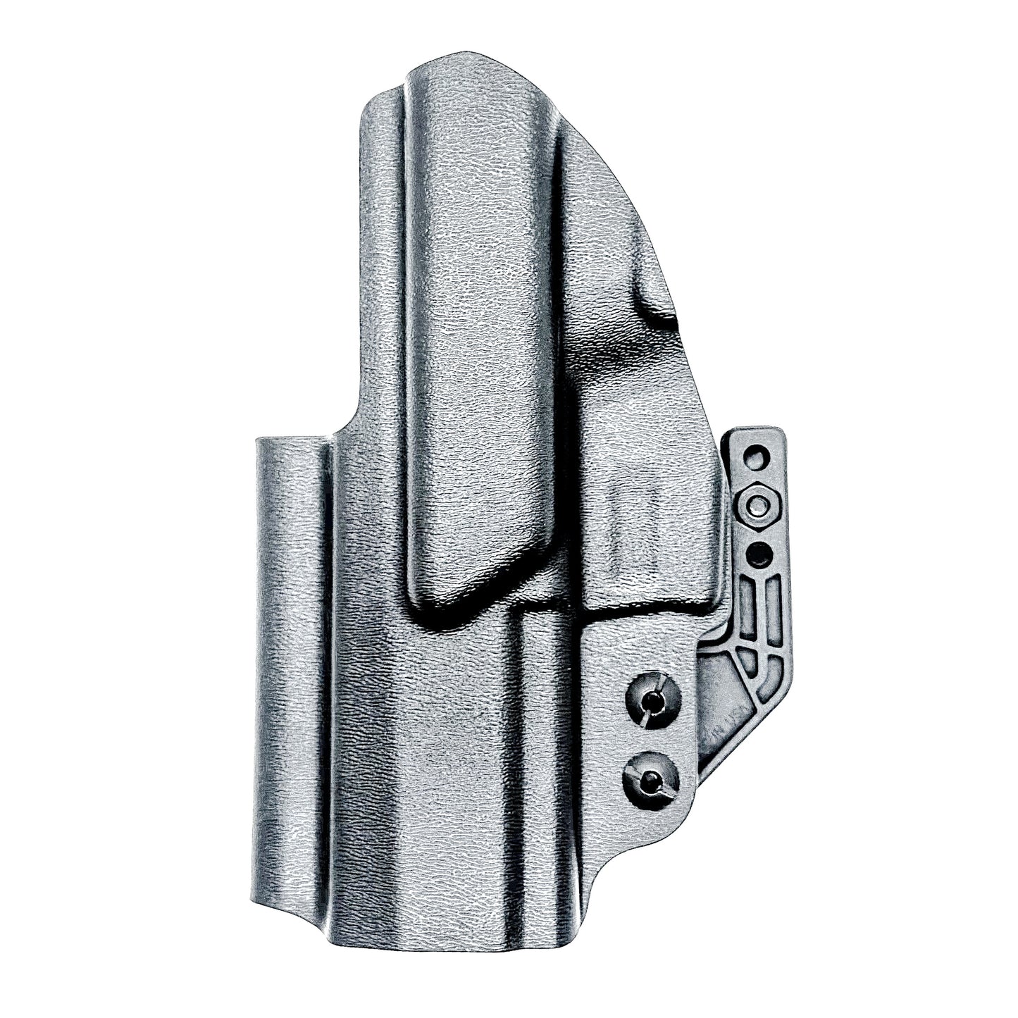 Inside Waistband IWB Holster for the P320 Carry pistols, and M18 with Align Tactical Thumb Rest Takedown Lever in black with a DCC Monoblock and a Modwing.