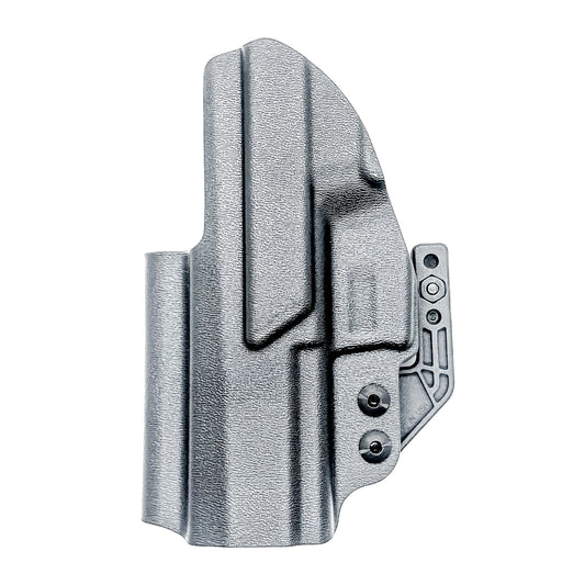 Black IWB AIWB Inside Waistband  Holster for the P320 Compact, Carry, M18 & P320 Wilson Combat Carry grip module pistols with a DCC Monoblock and a Modwing.