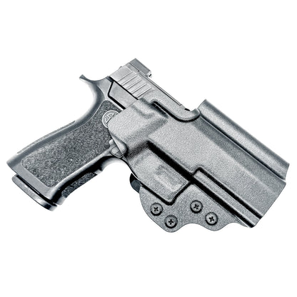 Outside Waistband Holster for Sig Sauer P320 Carry, Compact, M18 or P320  Wilson Combat Carry grip module & Gas Pedal in black with a 4BROS 1.5" Belt  Slide.