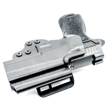 Outside Waistband Holster for Sig Sauer P320 Carry, Compact, M18 or P320  Wilson Combat Carry grip module & Gas Pedal in black with a 4BROS 1.5" Belt  Slide.