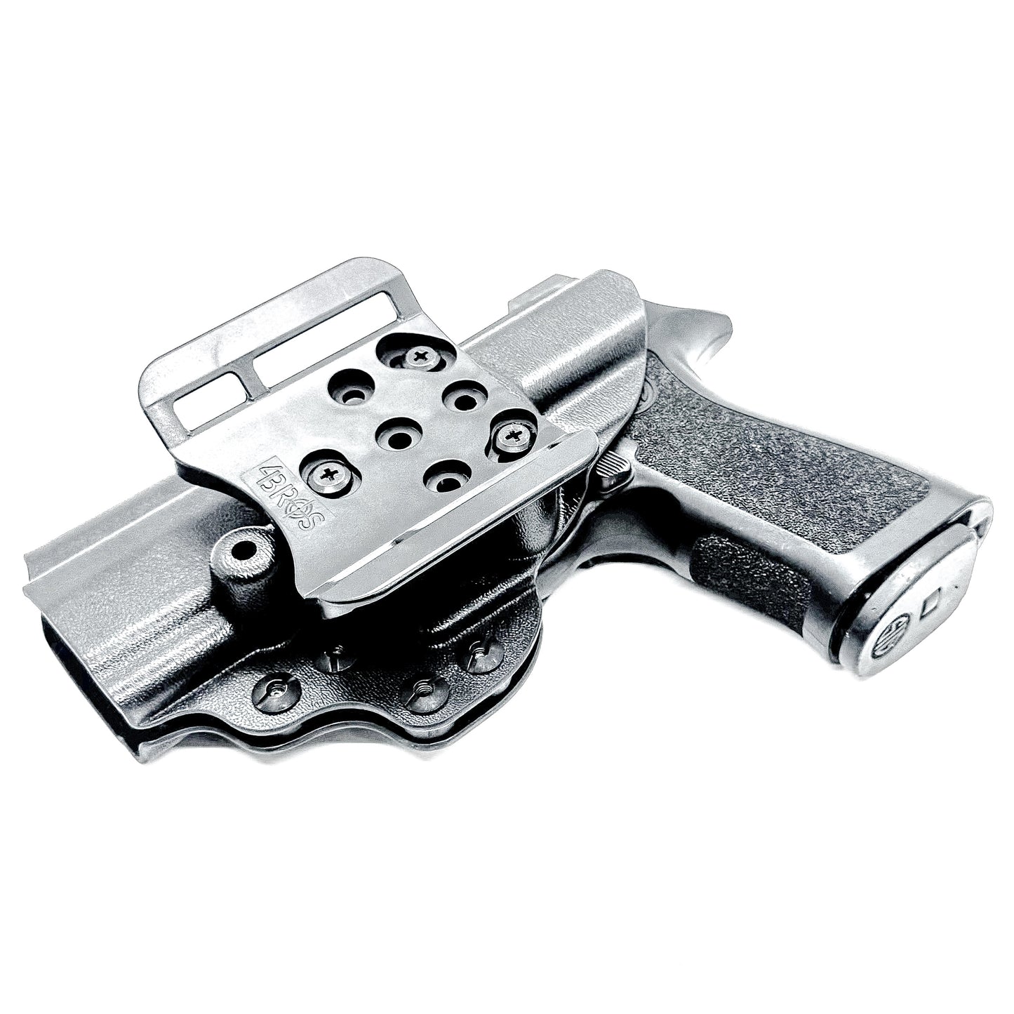 Outside Waistband Holster for Sig Sauer P320 Carry, Compact, M18 or P320  Wilson Combat Carry grip module & Gas Pedal in black with a 4BROS 1.5" Belt  Slide.