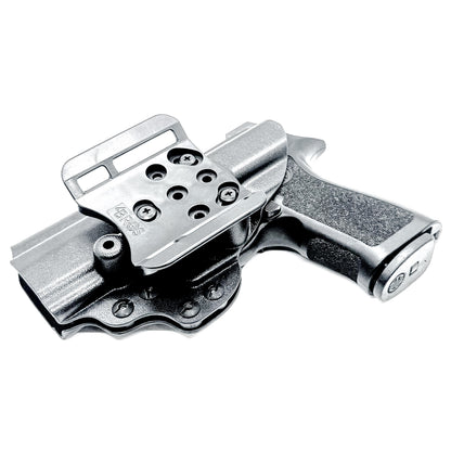 Outside Waistband Holster for Sig Sauer P320 Carry, Compact, M18 or P320  Wilson Combat Carry grip module & Gas Pedal in black with a 4BROS 1.5" Belt  Slide.
