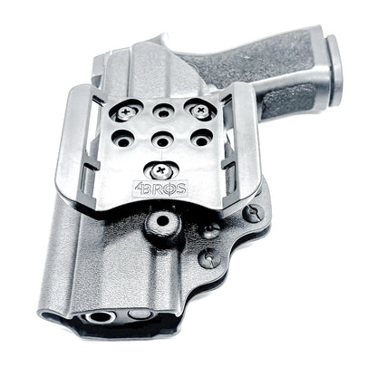 OWB Outside Waistband Holster for the Sig Sauer P320 Carry, Compact, M18 pistols, and Wilson Combat Carry grip module in black with a 4BROS 1.5" Belt Slide.