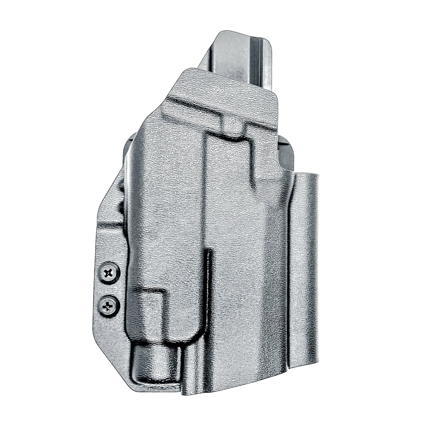 Black Outside Waistband OWB Holster for the Sig Sauer P320 Compact or Carry pistol and a Streamlight TLR-7 HL-X shown with the 4BROS 1.5" Belt Slide.