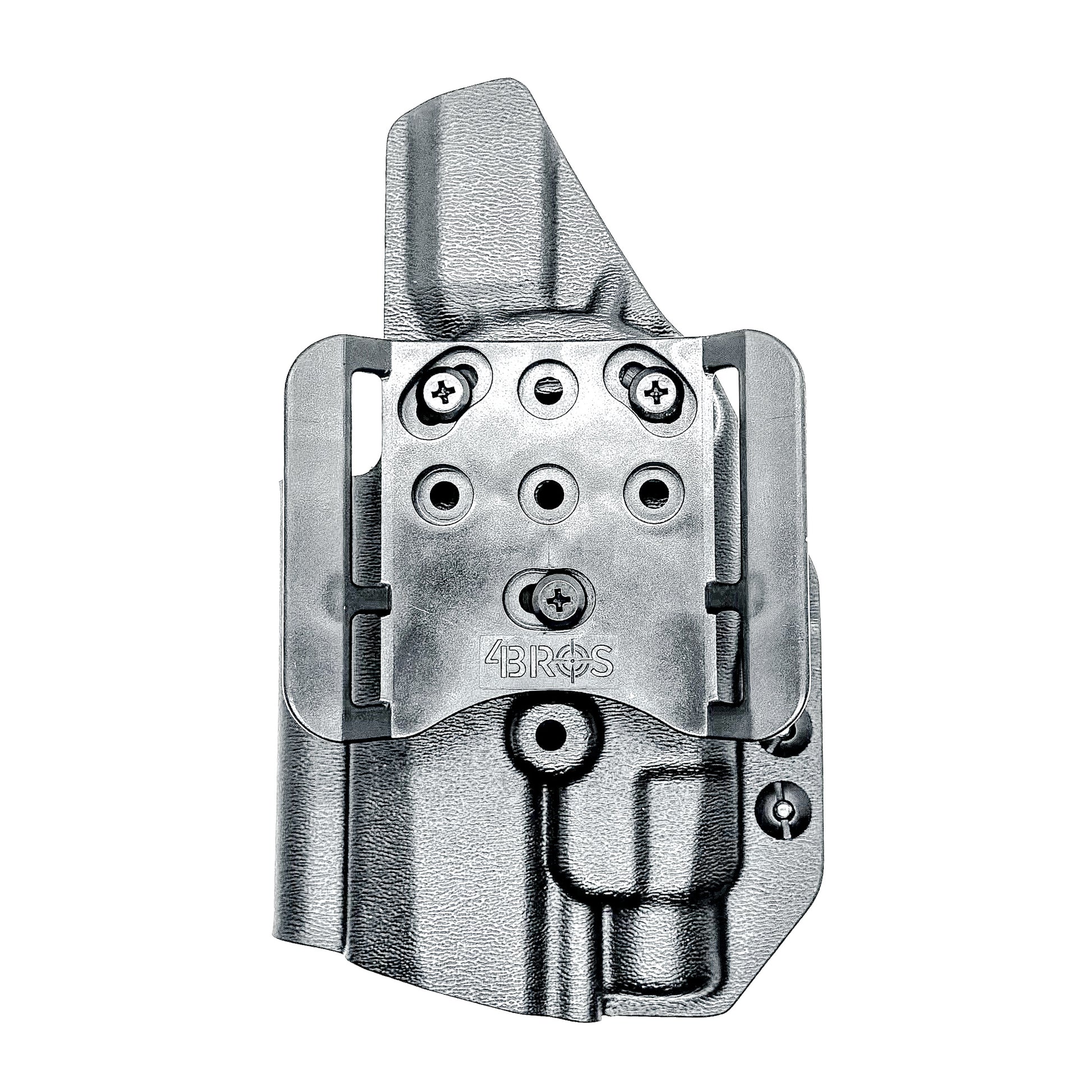 Black Outside Waistband OWB Holster for the Sig Sauer P320 Compact or Carry pistol and a Streamlight TLR-7 HL-X shown with the 4BROS 1.5" Belt Slide.