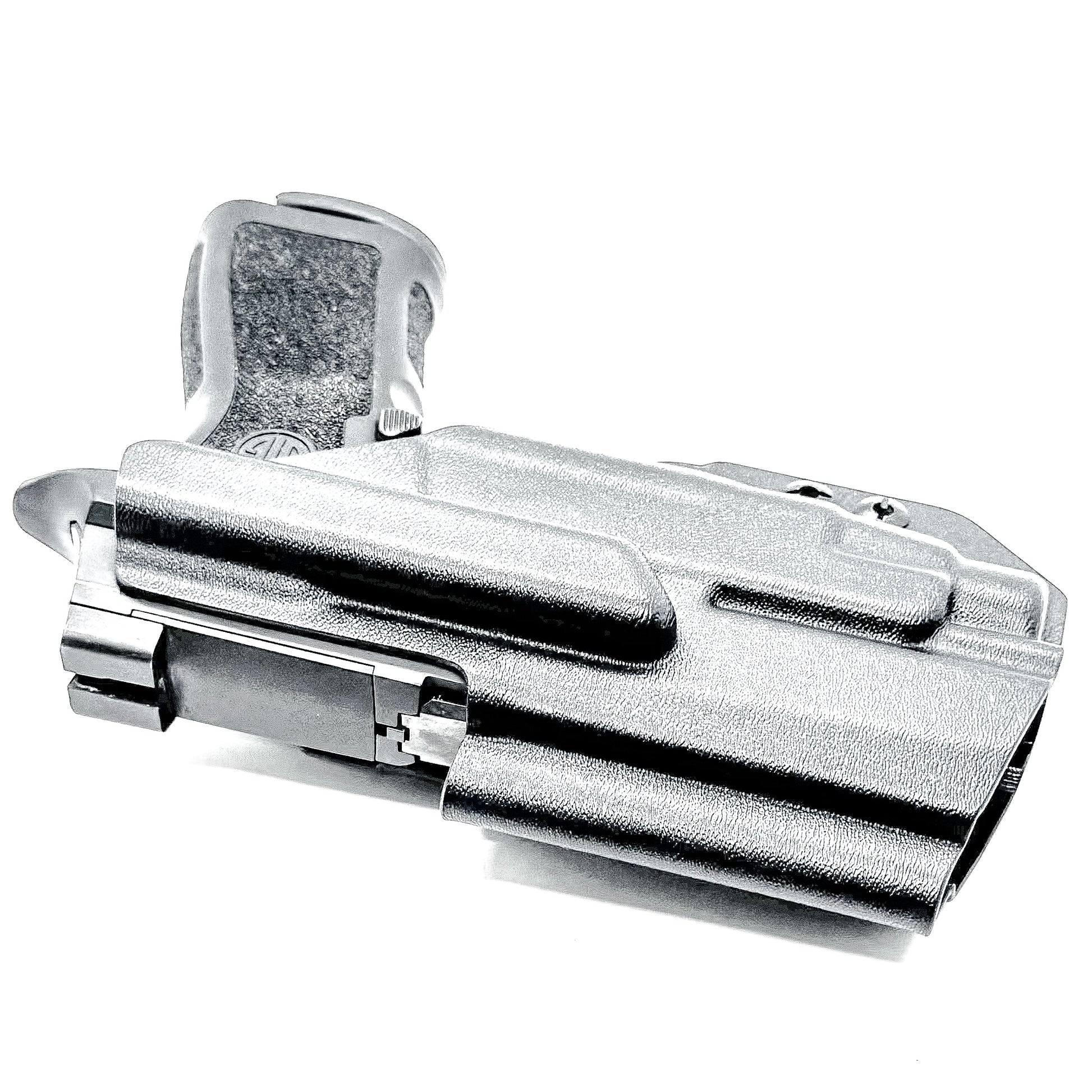 Inside Waistband Holster for Sig Sauer P320 Compact/Carry & Streamlight TLR-7 X or HL-X & Align Tactical Thumb Rest shown in black with a DCC Monoblock and a Modwing.