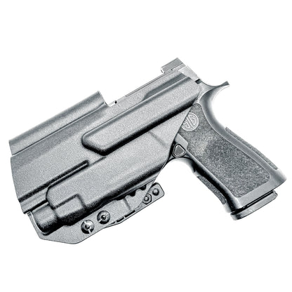 Inside Waistband Holster for Sig Sauer P320 Compact/Carry & Streamlight TLR-7 X or HL-X & Align Tactical Thumb Rest shown in black with a DCC Monoblock and a Modwing.