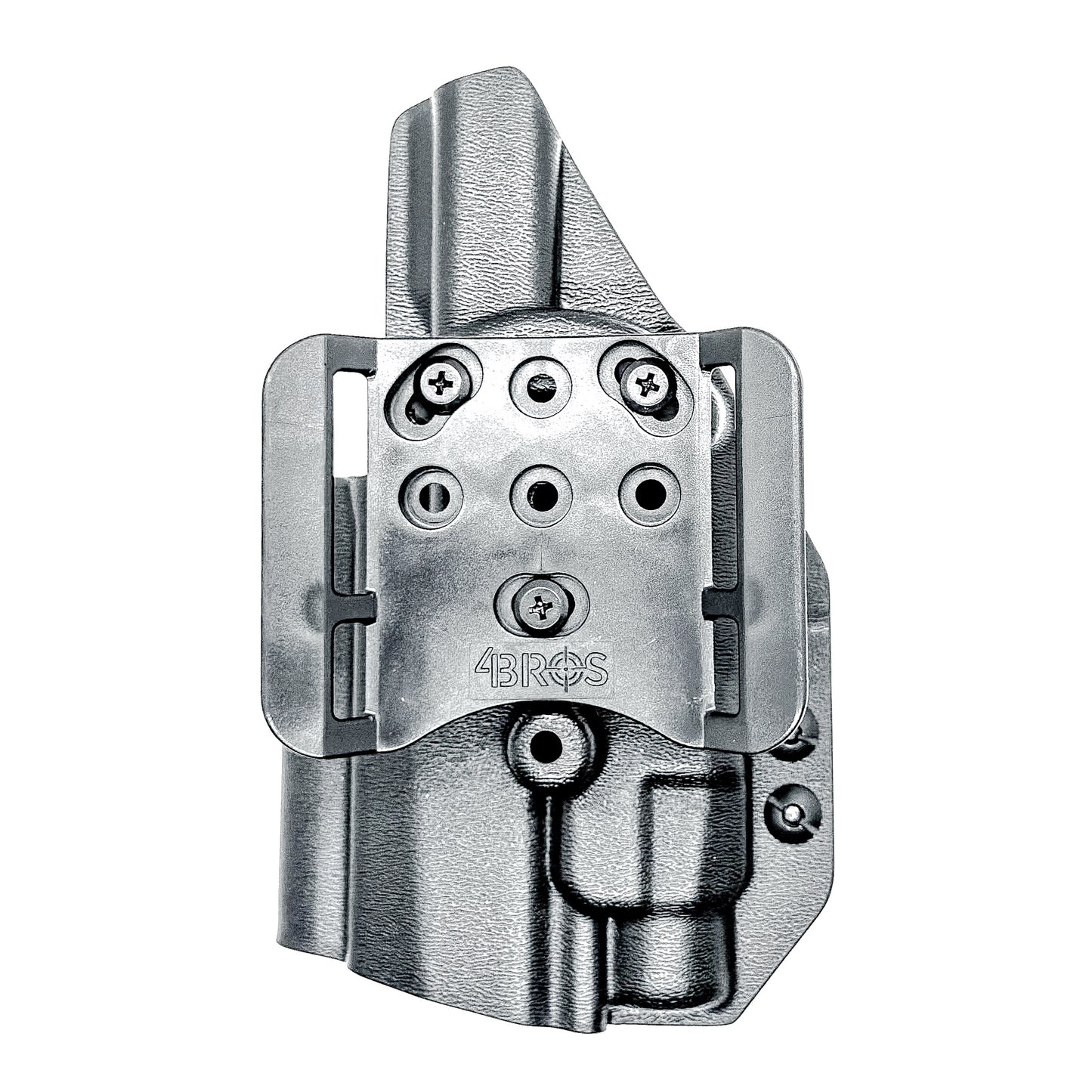 Black Outside Waistband OWB Holster for the Sig Sauer P320 Compact/Carry pistol and a Streamlight TLR-7 X or HL-X & Align Tactical Thumb Rest shown with a 4BROS 1.5" Belt Slide.