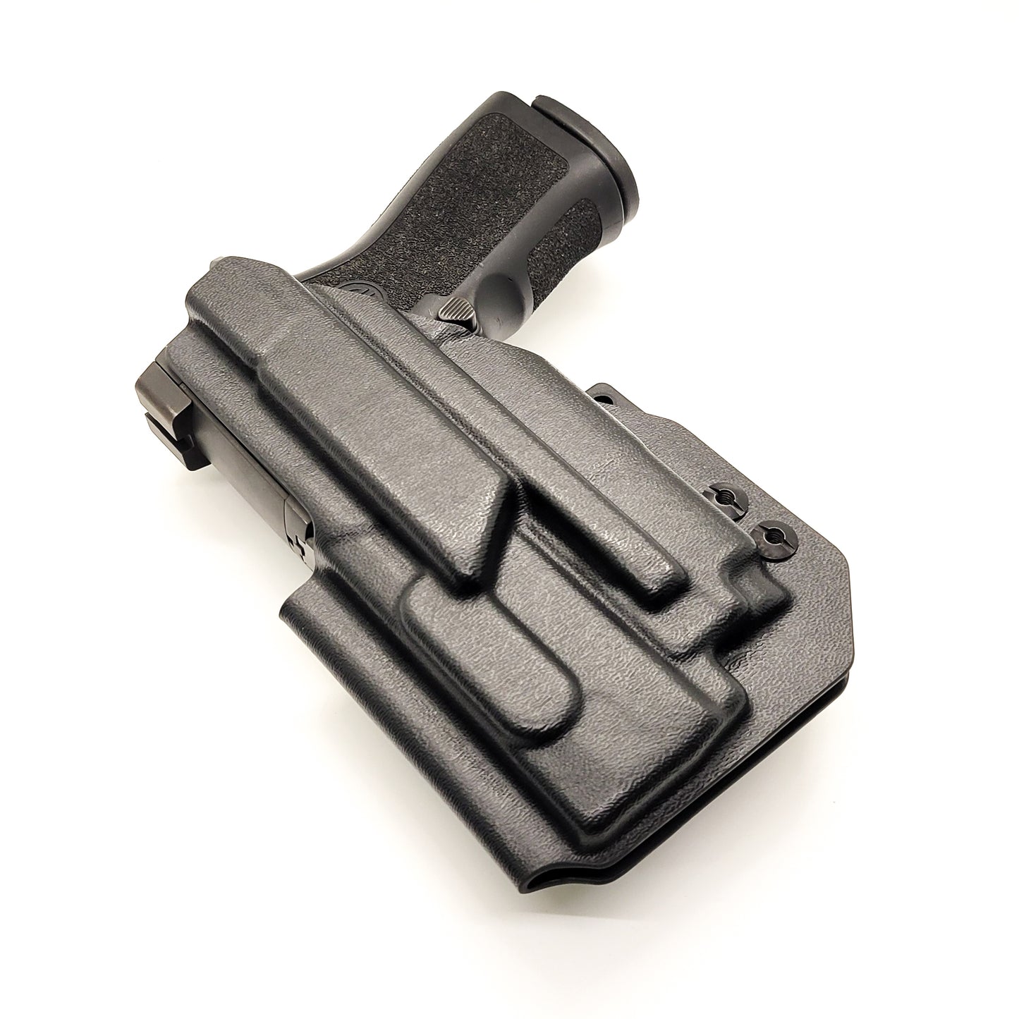For the best IWB Inside waistband holster for Sig Sauer P320  Compact, Carry, or M18 & Olight PL-Mini 2 with GoGun USA Gas Pedal, shop Four Brothers holsters. 