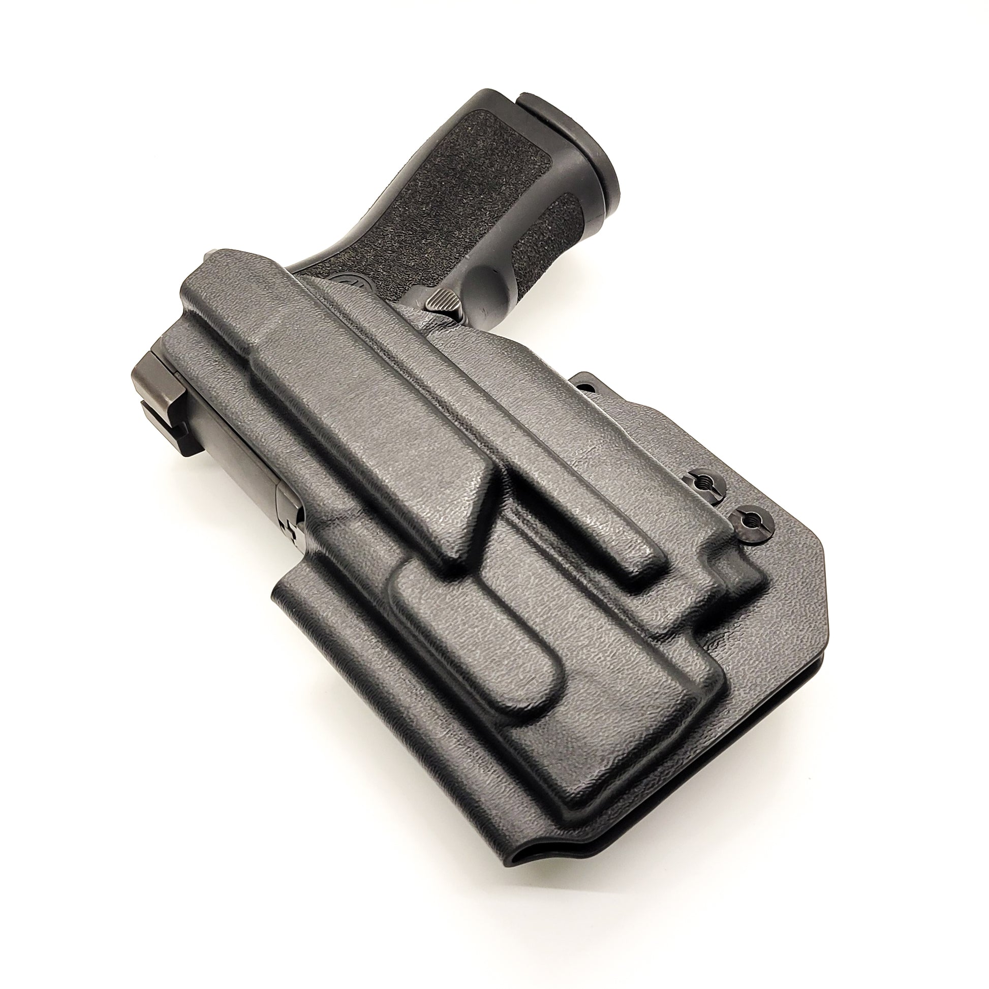 For the best IWB Inside waistband holster for Sig Sauer P320  Compact, Carry, or M18 & Olight PL-Mini 2 with GoGun USA Gas Pedal, shop Four Brothers holsters. 