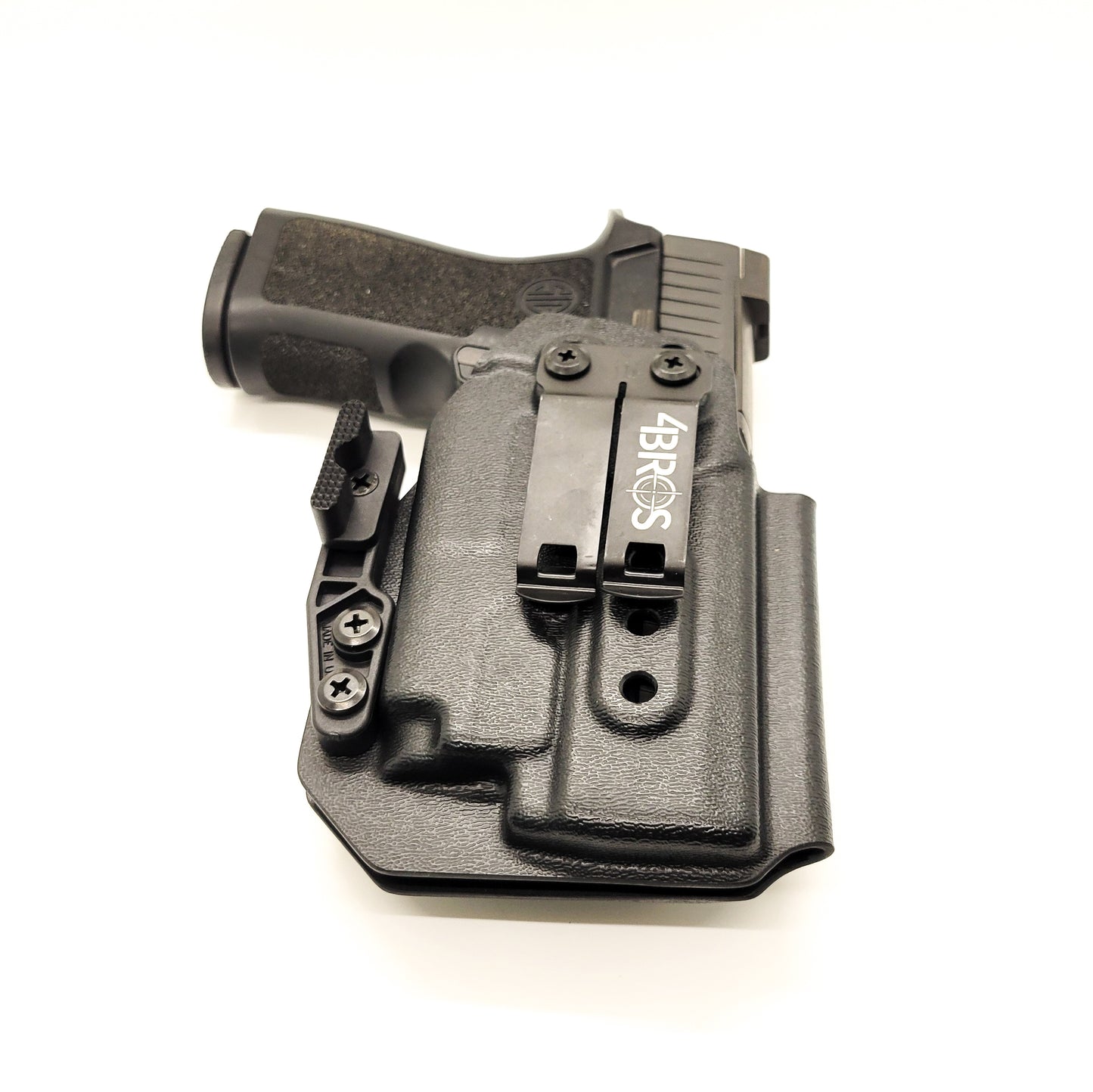 For the best IWB Inside waistband holster for Sig Sauer P320  Compact, Carry, or M18 & Olight PL-Mini 2 with GoGun USA Gas Pedal, shop Four Brothers holsters. 