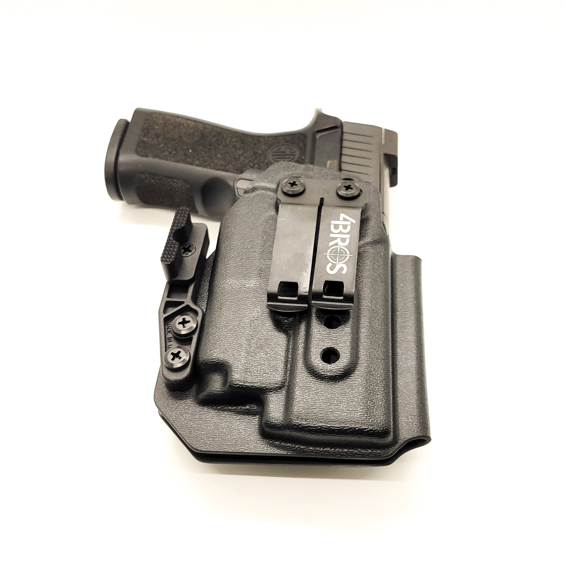 For the best IWB Inside waistband holster for Sig Sauer P320  Compact, Carry, or M18 & Olight PL-Mini 2 with GoGun USA Gas Pedal, shop Four Brothers holsters. 