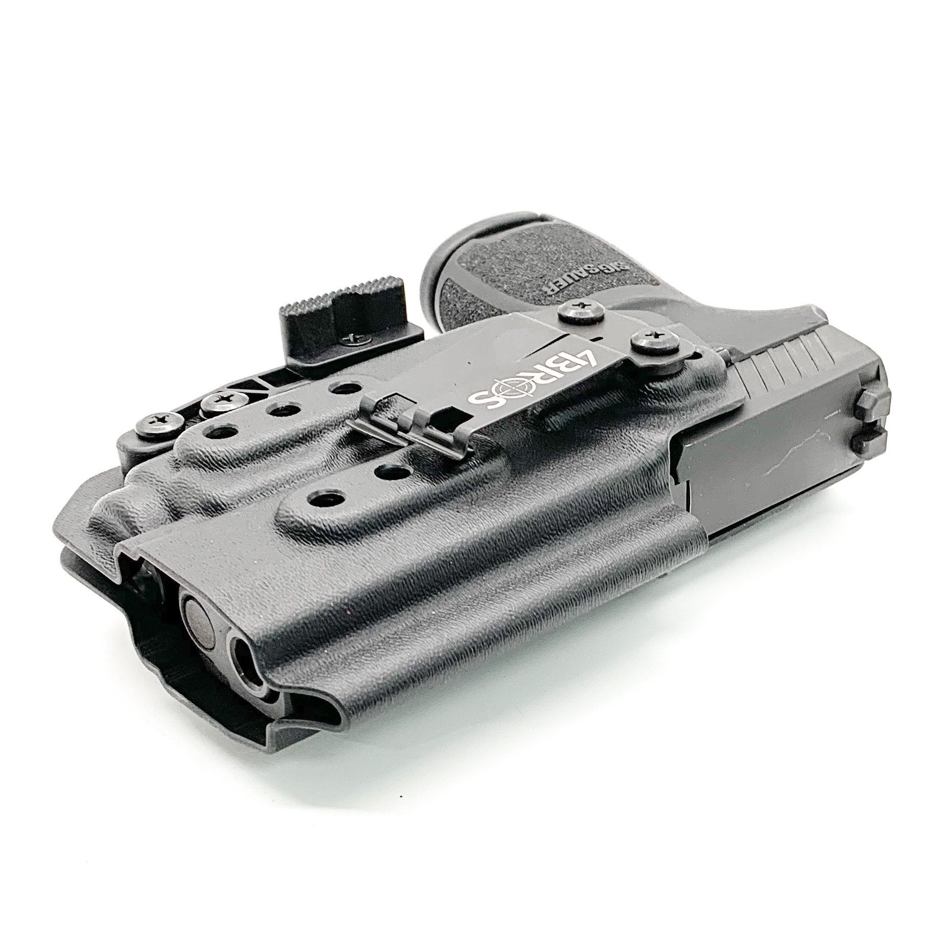 For the best Inside Waistband Holster for Sig Sauer P320 Compact/Carry & Streamlight TLR-7 X or A & Align Tactical Thumb Rest shop Four Brothers holsters. 
