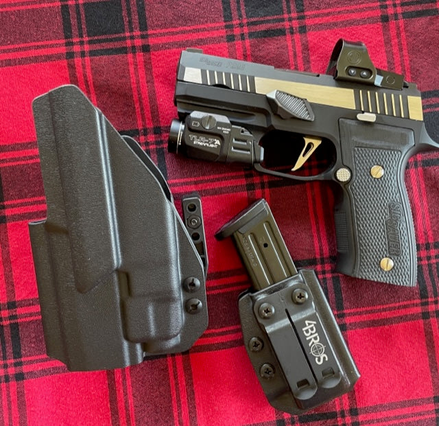 For the best Inside Waistband  Holster for the Sig Sauer P320 Compact, Carry & M18 & Streamlight TLR-7 X or A & GoGuns Gas Pedal shop Four Brothers holsters. 