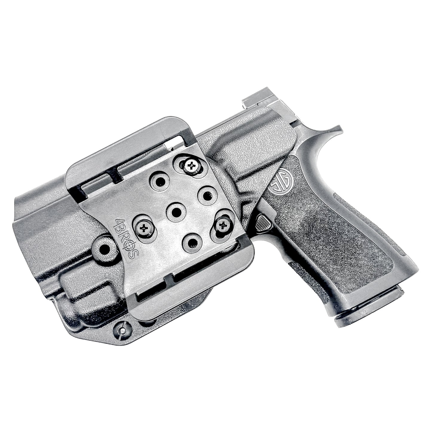 Black Outside Waistband OWB Holster for the Sig Sauer P320 Compact or Carry pistol and a Streamlight TLR-7 X or A shown with the 4BROS 1.5" Belt Slide.
