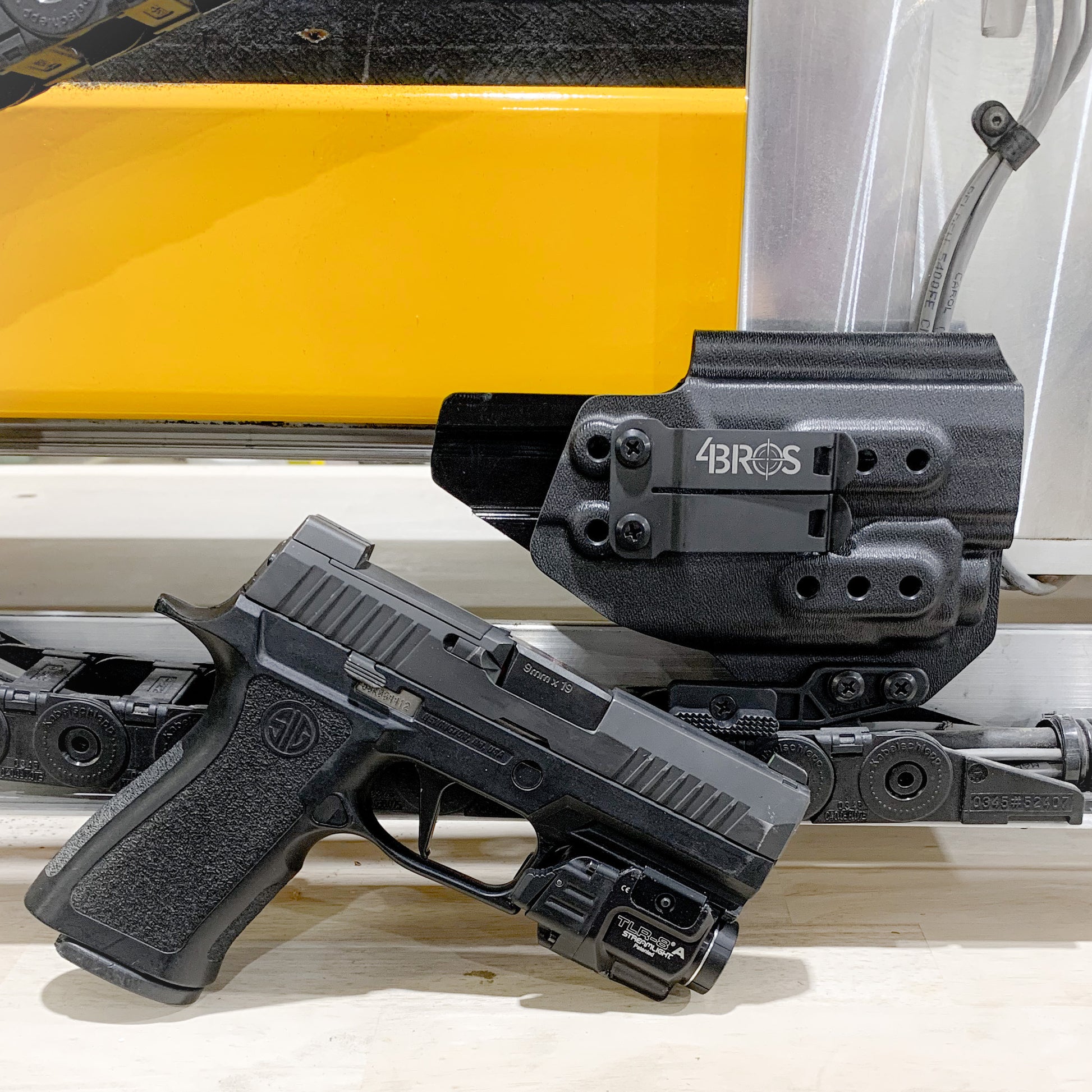 For the best IWB Kydex Inside Waistband Holster for the Sig Sauer P320 Compact, Carry or M18 & Streamlight TLR-8A & Gas Pedal shop Four Brothers Holsters  
