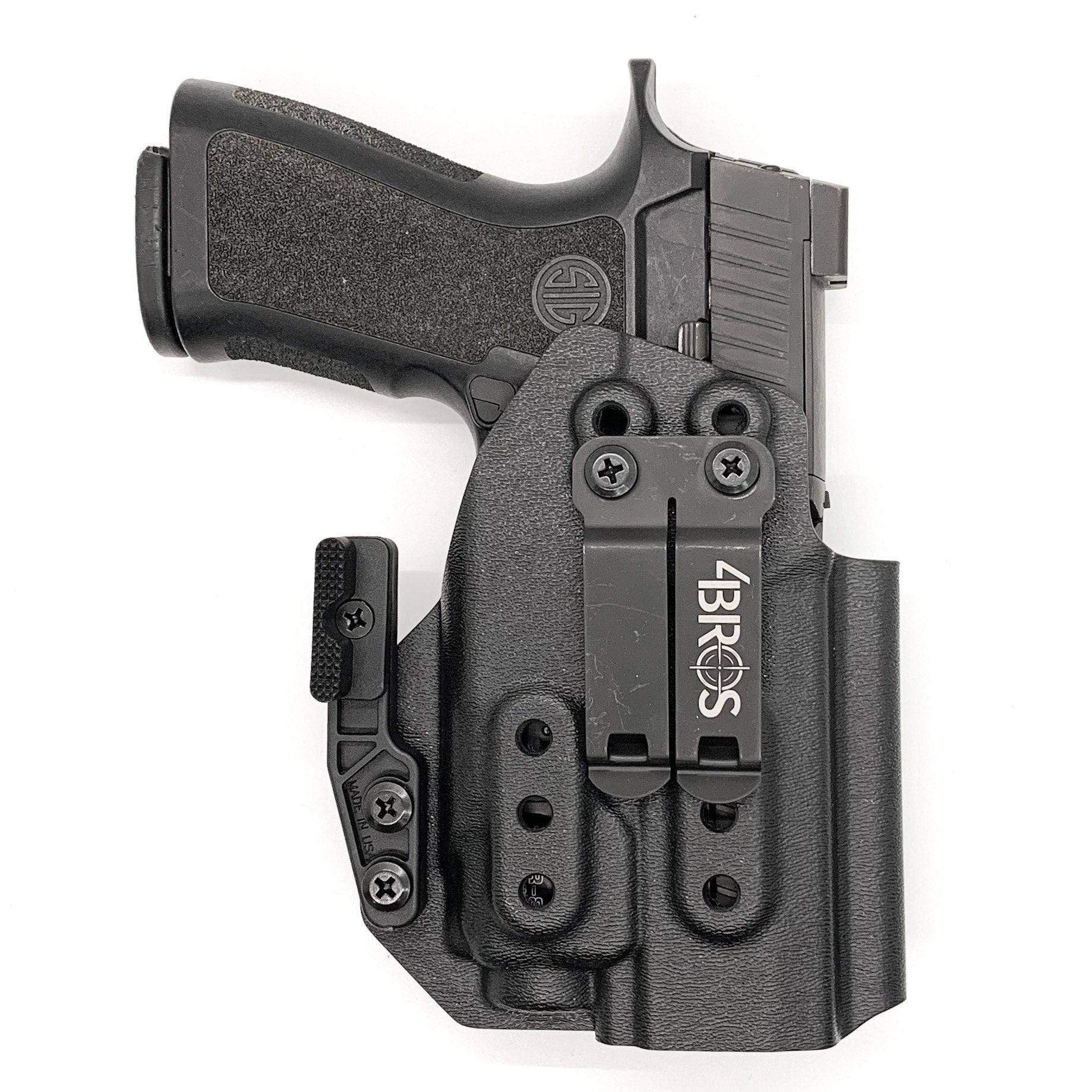 For the best IWB Kydex Inside Waistband Holster for the Sig Sauer P320 Compact, Carry or M18 & Streamlight TLR-8A & Gas Pedal shop Four Brothers Holsters  
