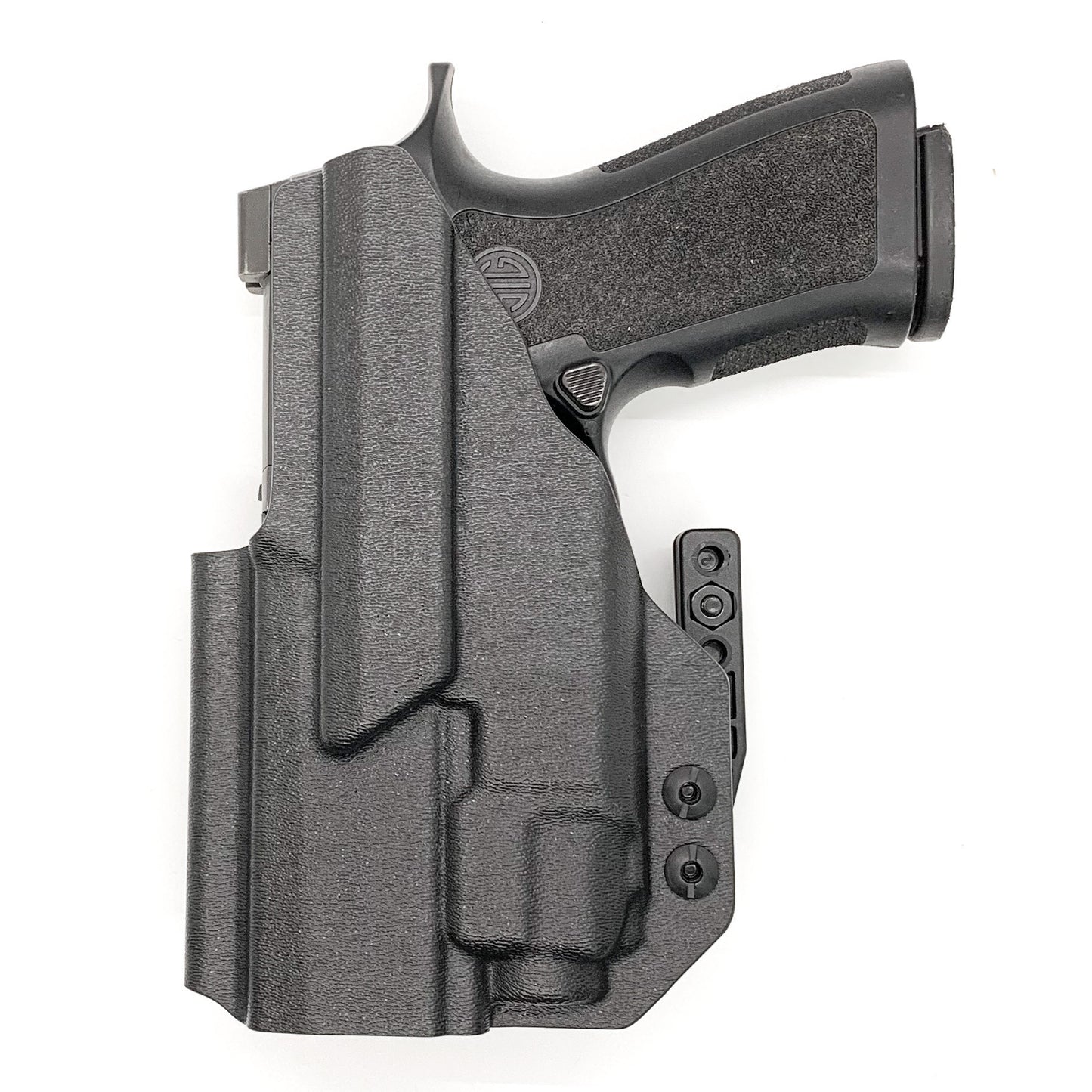 For the best IWB Kydex Inside Waistband Holster for the Sig Sauer P320 Compact, Carry or M18 & Streamlight TLR-8A & Gas Pedal shop Four Brothers Holsters  
