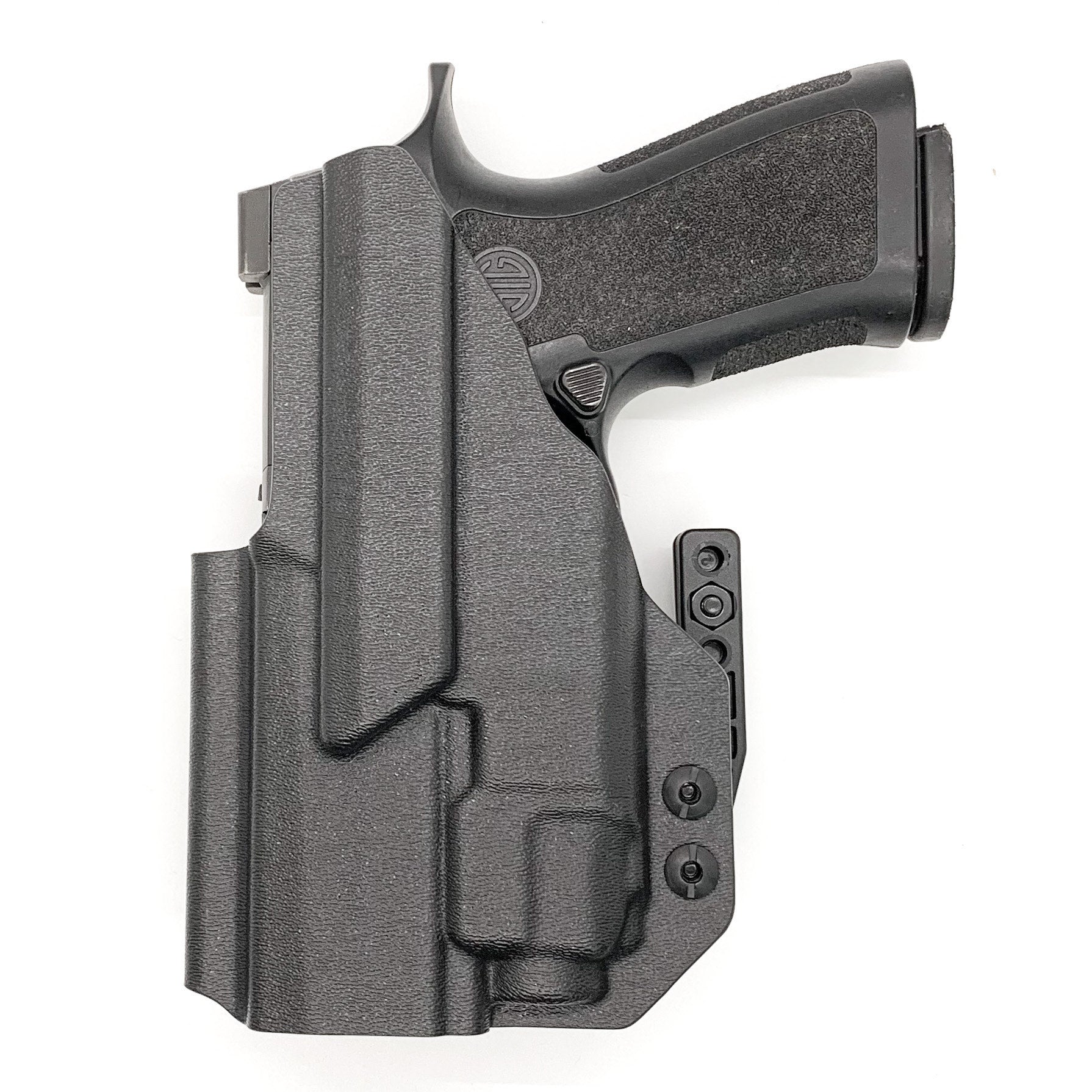For the best IWB Kydex Inside Waistband Holster for the Sig Sauer P320 Compact, Carry or M18 & Streamlight TLR-8A & Gas Pedal shop Four Brothers Holsters  
