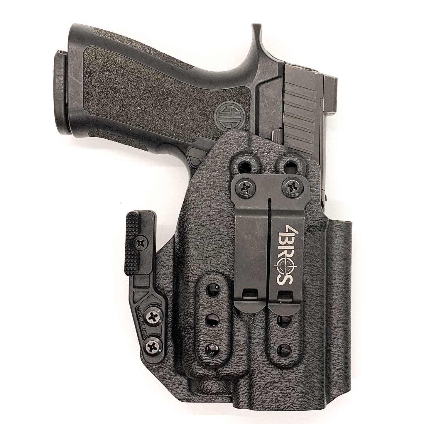 For the best IWB Kydex Inside Waistband Holster for the Sig Sauer P320 Compact, Carry and M18 & Streamlight TLR-8 or TLR-8A shop Four Brothers 4BROS Holsters. 