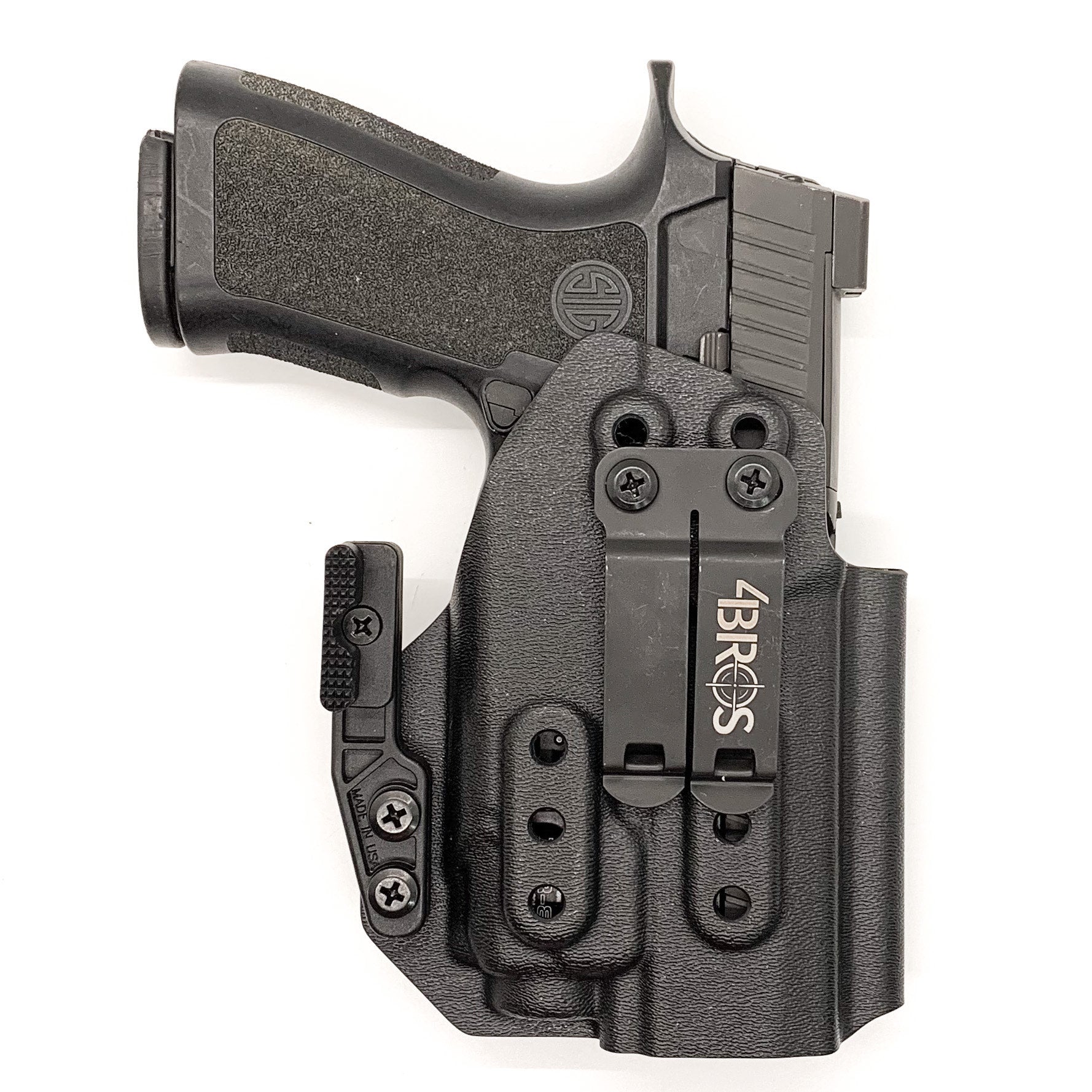 For the best IWB Kydex Inside Waistband Holster for the Sig Sauer P320 Compact, Carry and M18 & Streamlight TLR-8 or TLR-8A shop Four Brothers 4BROS Holsters. 